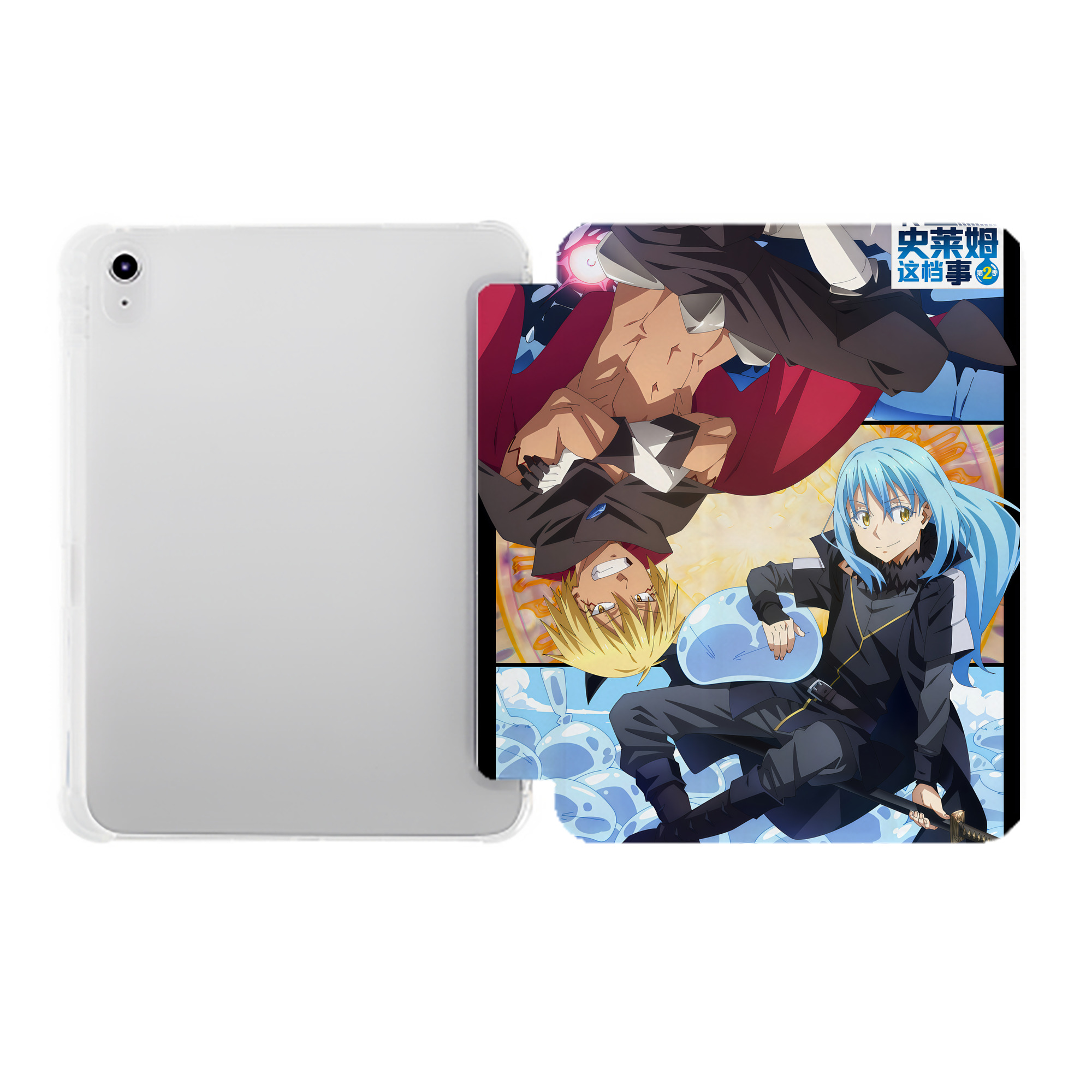 （画像用） 転スラ Regarding Reincarnated to Slime IPad ケース ペン収納付き 三つ折りスタンド PUレザー×シリコン 対応機種9.5/10.5/10.9インチ